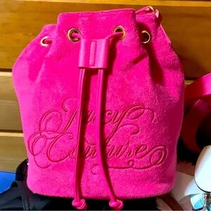 Juicy Couture Vibrant Pink Teri Drawstring Bag NWOT